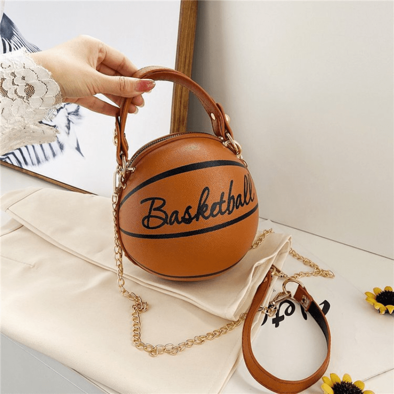 3 Hot-Selling Colors Available Ins Super Trendy Football Basketball Bag New Versatile Single-Shoulder Crossbody Korean Style Small Round Bag Women's Bag